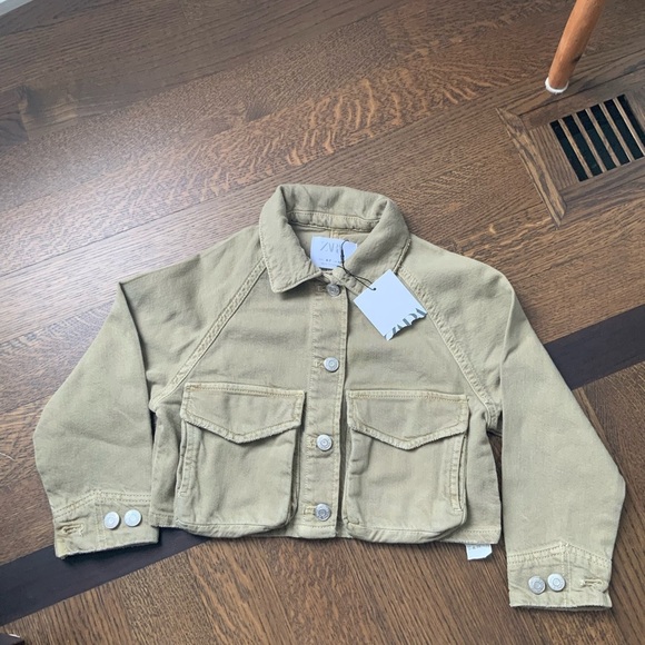 ZARA Cargo Light Green Denim Spring Jacket Youth Boys SZ 6-7 BRAND NEW With Tag - Picture 7 of 14
